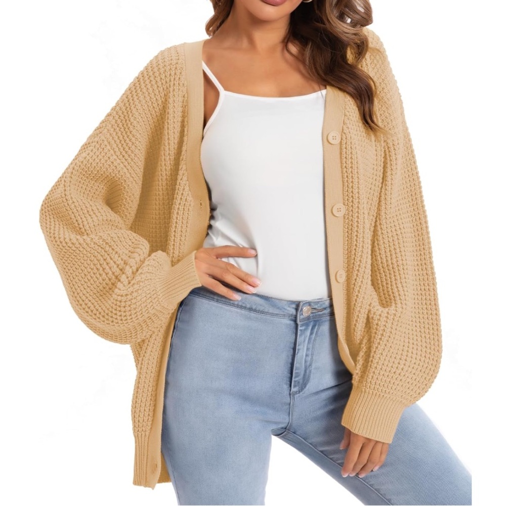 Women's Tan Cardigan Sweater